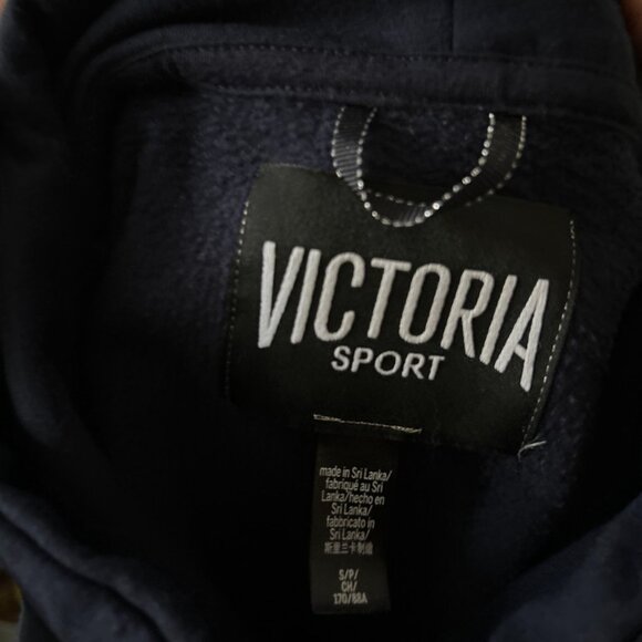 Victoria's Secret VS PINK Sport Pullover Drawstring Collar Navy Silver, Size S - Picture 5 of 9